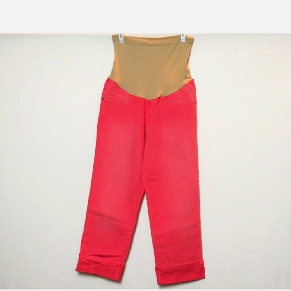 Indigo Blue Maternity Jeans Pink Capri Size Medium